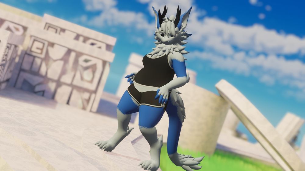 My main character/sona/self insert thing, Mulo, a cloudy shapeshifter, and a dragon in this case. A friend posed for this picture, thanks friend!