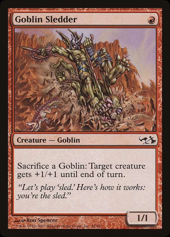 MTG card Goblin Sledder. Art by Ron Spencer.