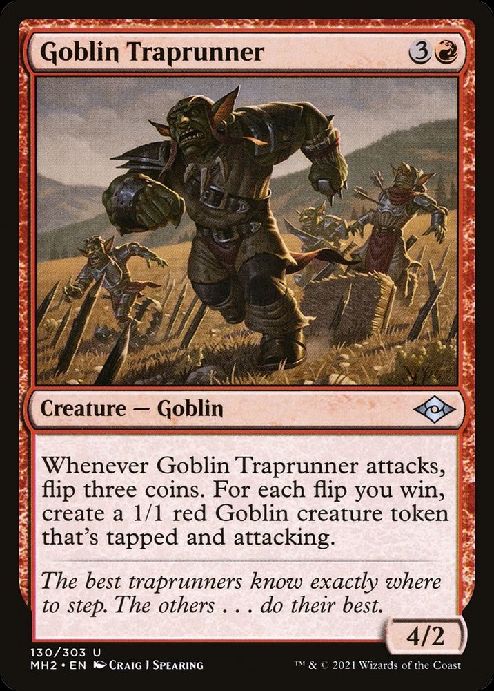 MTG card Goblin Traprunner. Art by Craig J Spearing.