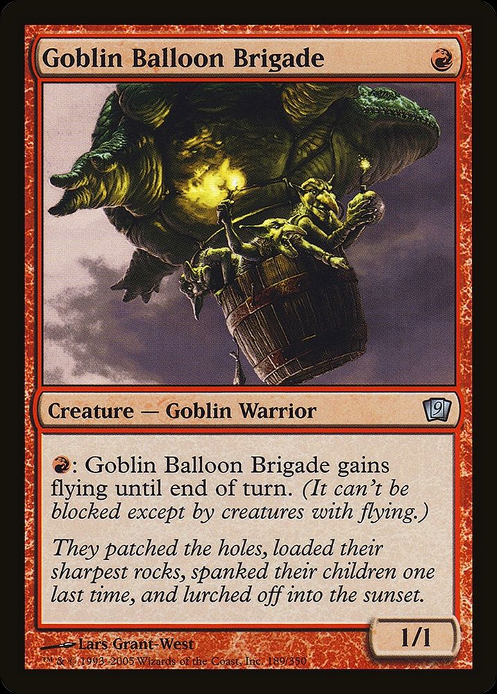 MTG carf Goblin Balloon Brigade. Art by Lars Grant-West.