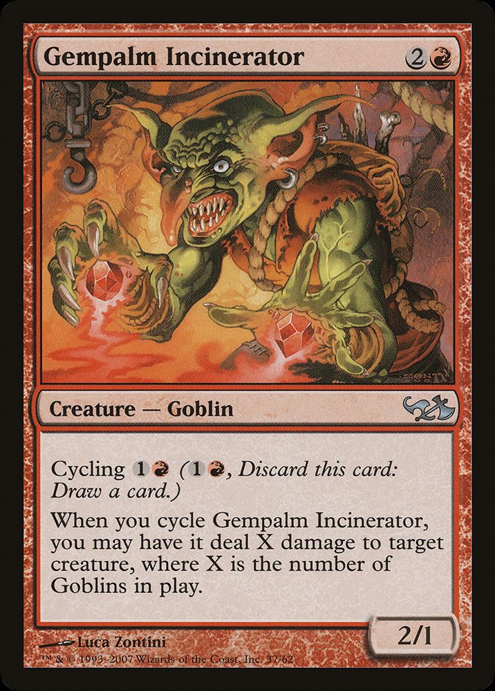 MTG card Gempalm Incinerator. Art by Luca Zontini.
