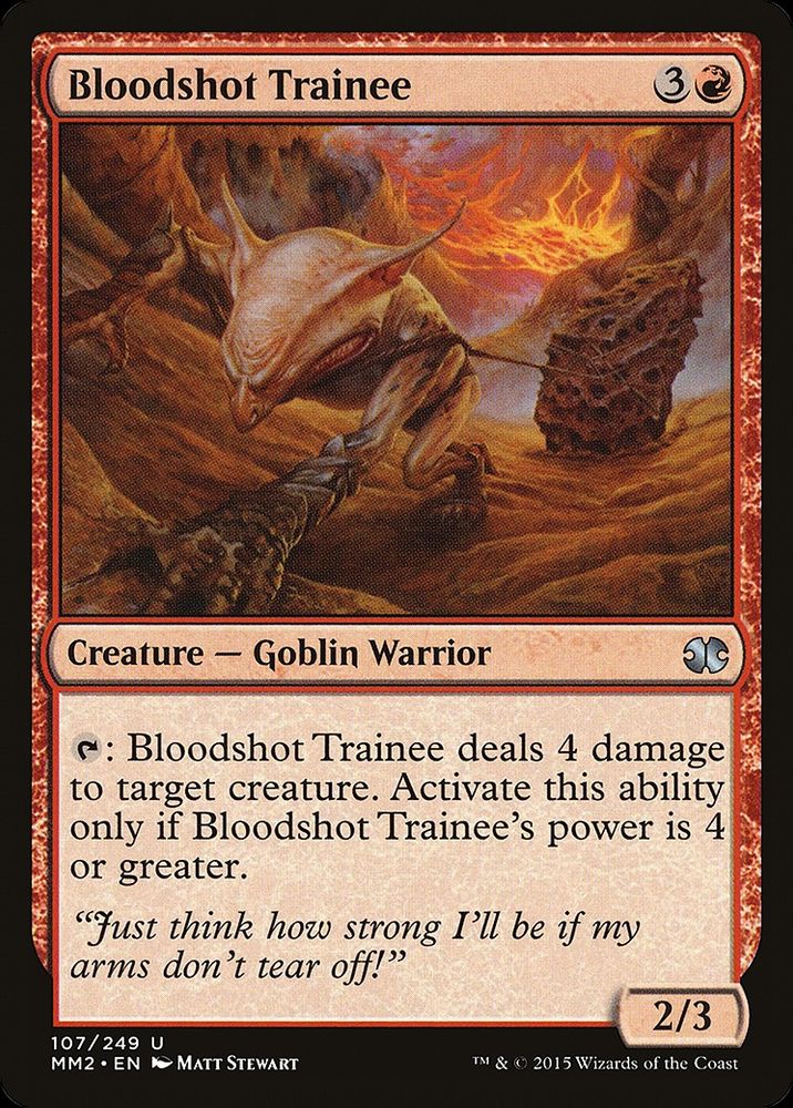 MTG card Bloodshot Trainee. Art by Matt Stewart.