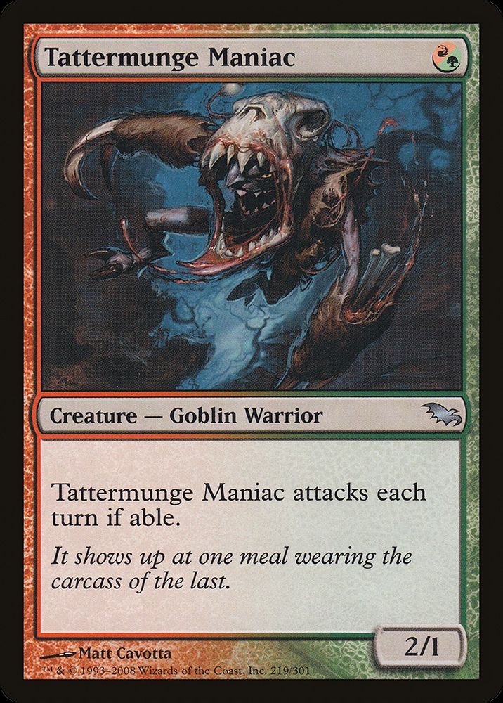 MTG card Tattermunge Maniac. Art by Matt Cavotta.