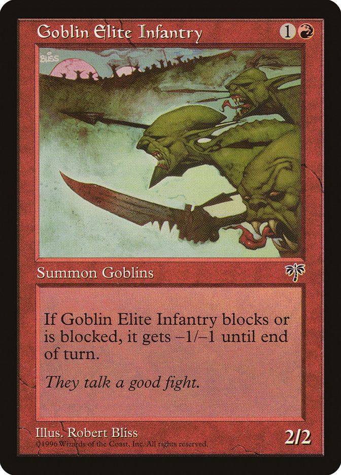 MTG card Goblin Elite Infantry. Art by Robert Bliss.