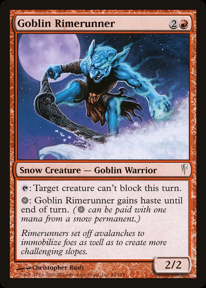 MTG card Goblin Rimerunner. Art by Christopher Rush.