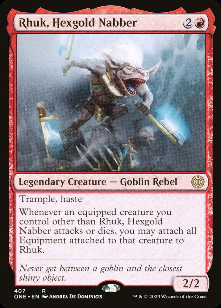 MTG card Rhuk, Hexgold Nabber. Art by Andrea De Dominicis.
