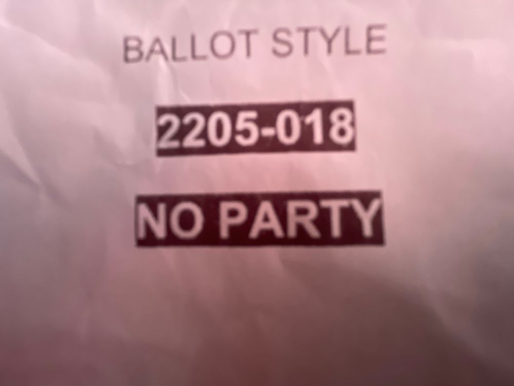 Ballot style - "no party"