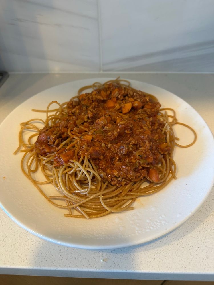 Warning: the spaghetti is happening right now
This photo is a plate full of hot spaghetti