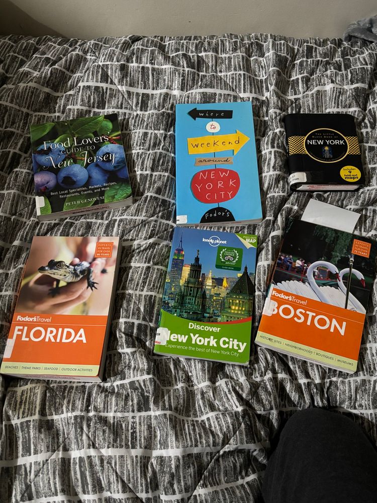 Food Loves Guide to New Jersey Book
Three New York Travel Guides
A Boston and Florida Travel Guide