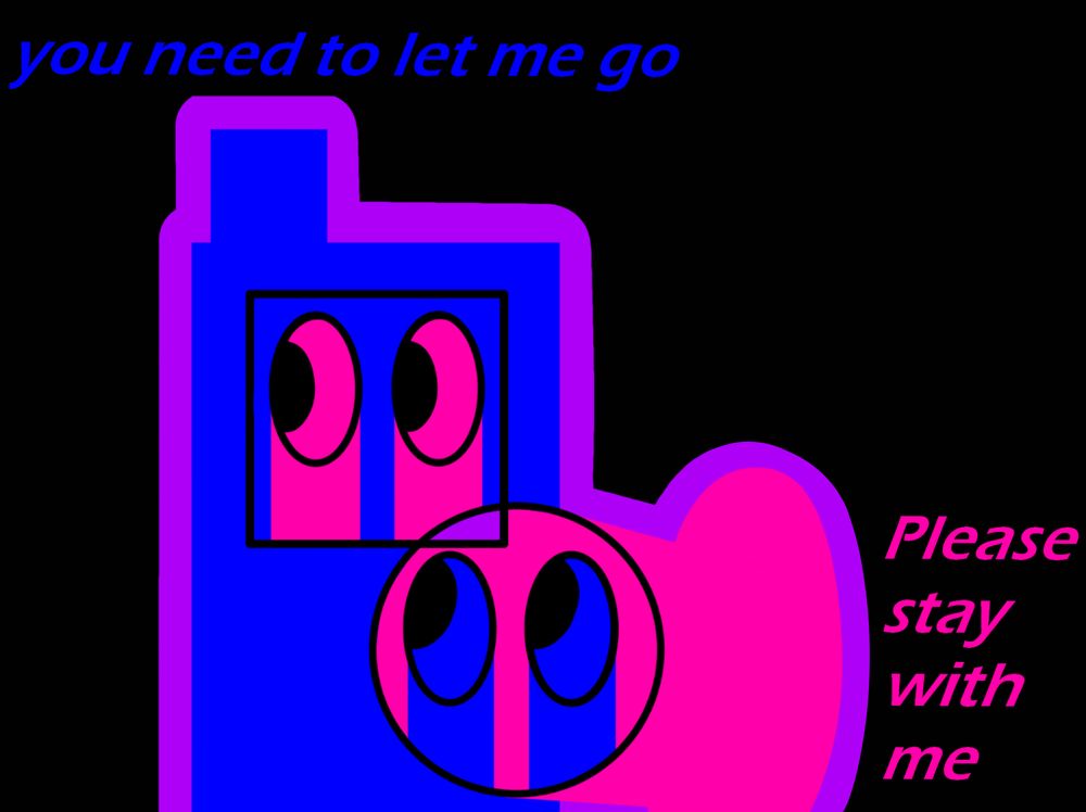 GPS and Tophat from The Nightly Manor.
Text reads:
Tophat: "Please stay with me"
GPS: "You need to let me go"