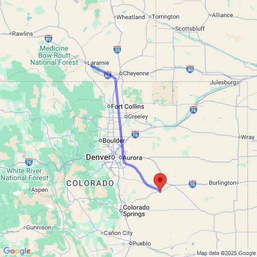 Map showing track of balloon RSONDE-CO