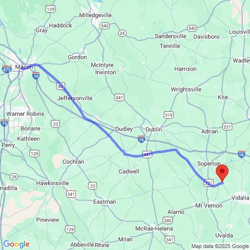 Map showing track of balloon KQ4TZX-11