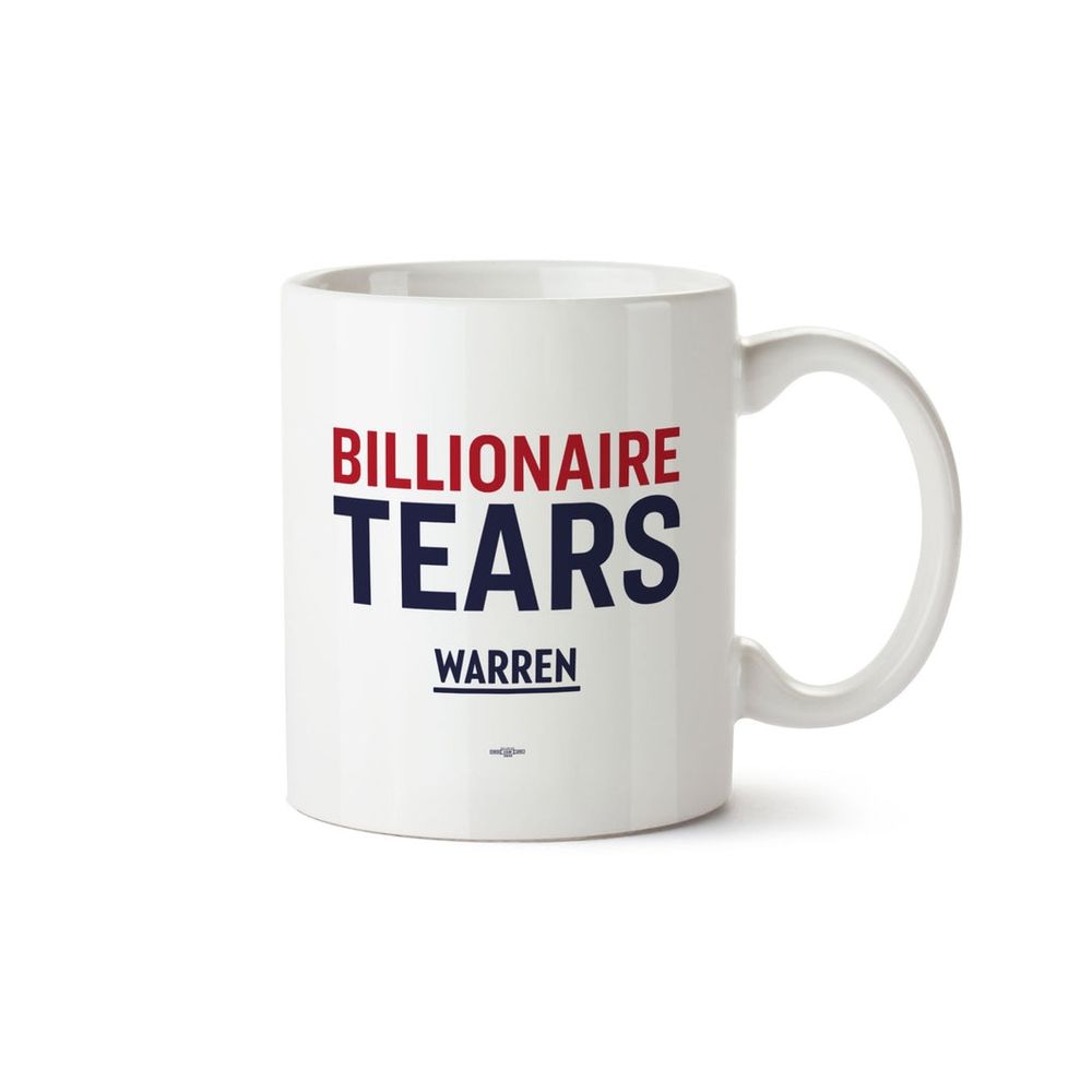 White Mug that says "Billionaire Tears - Warren"