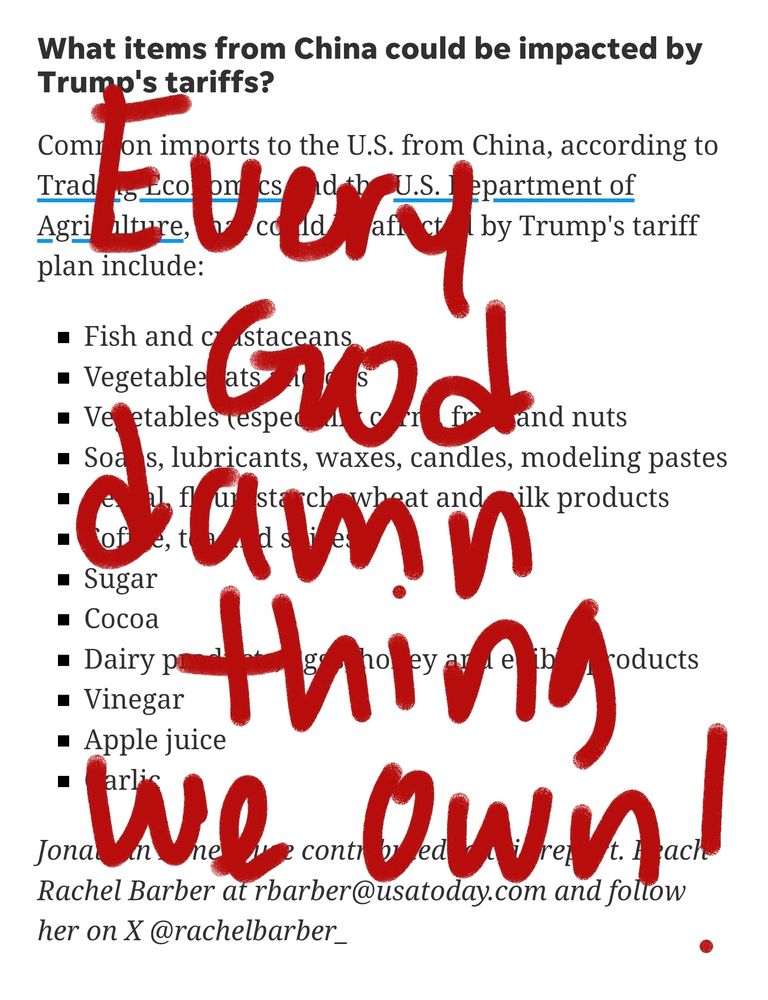 Things China exports: every god damn thing we own.