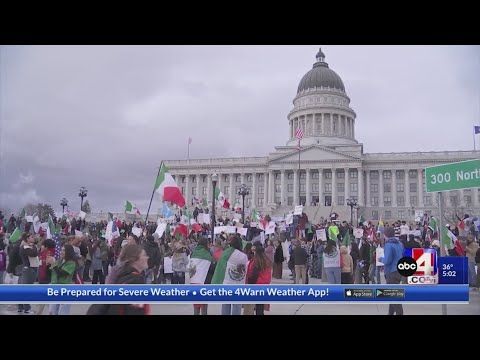 Protesters gather at Utah State Capitol to support immigrants, LGBTQ+ community