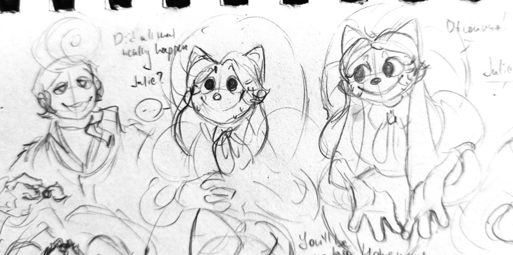 Ditto. Wally with a brush in his hand talks to Julie "Did all that really happen, Julie?" Julie gives him a silent, strained smile. Then looks aside, saying "Of course!"