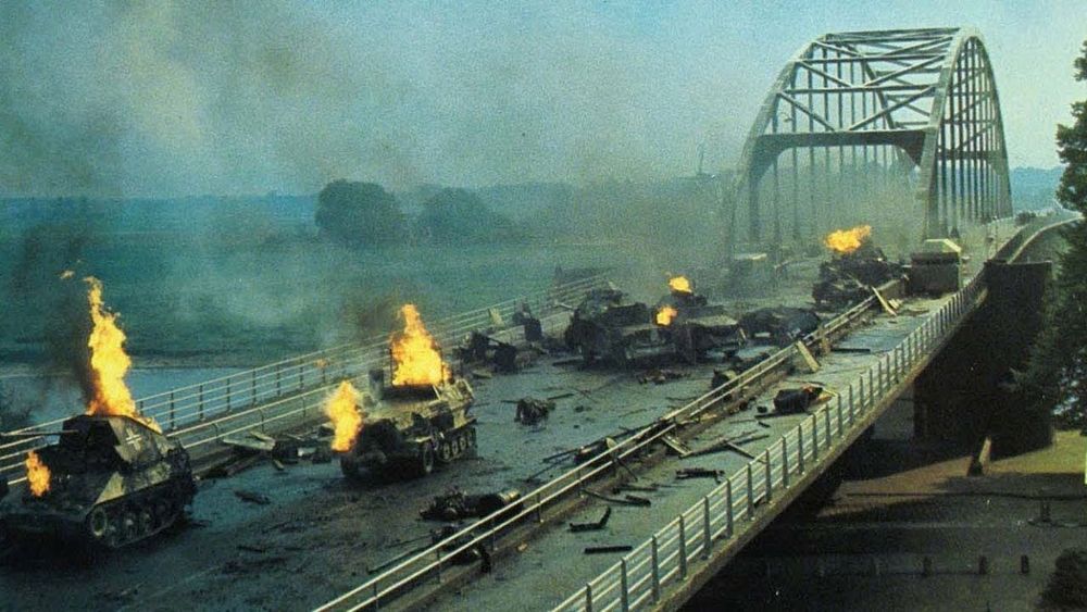 The Arnhem bridge in the movie "A bridge too far"