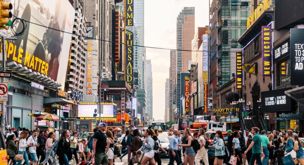 Visits to office buildings in the city’s commercial districts were up 1.3% last month compared to July 2019, data shows.