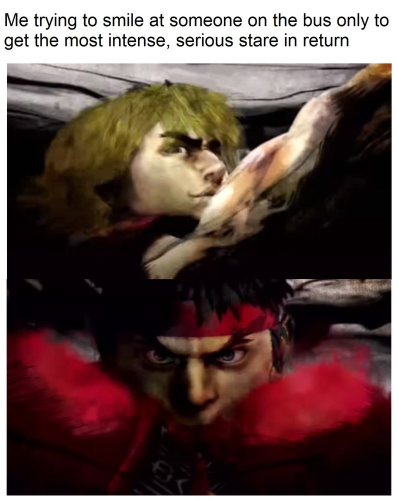 2 separate images of Ryu and Ken in the Street Fighter 4 intro. y ryu so serious?