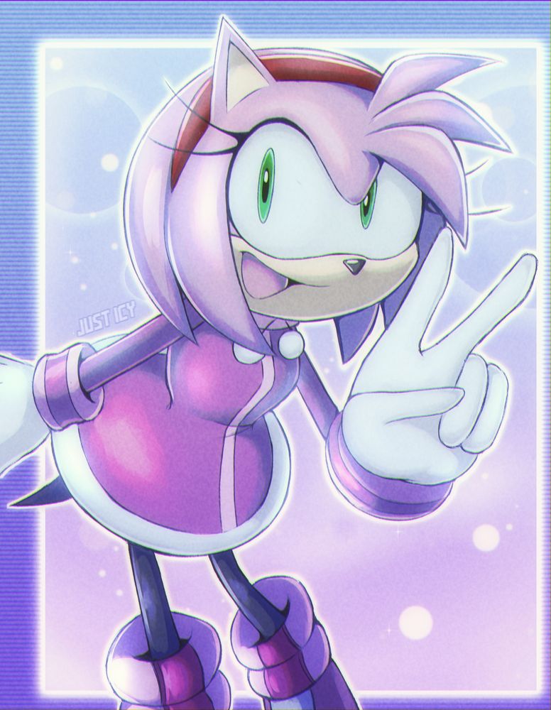 An image depicting Amy rose from the Sonic the hedgehog series in her outfit featured in the Mario and Sonic Olympic Games series (rest in peace).

OGs from other platforms will know I’ve drawn this fit before 