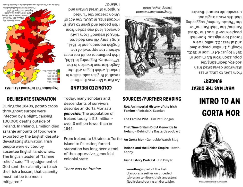 a one-page zine about the great hunger in Ireland