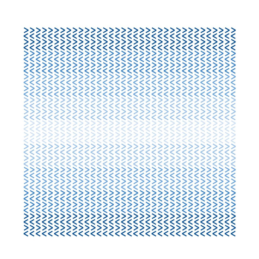 Knit-like pattern made of blue "less than" and "greater than" symbols in darker, lighter, and darker shades