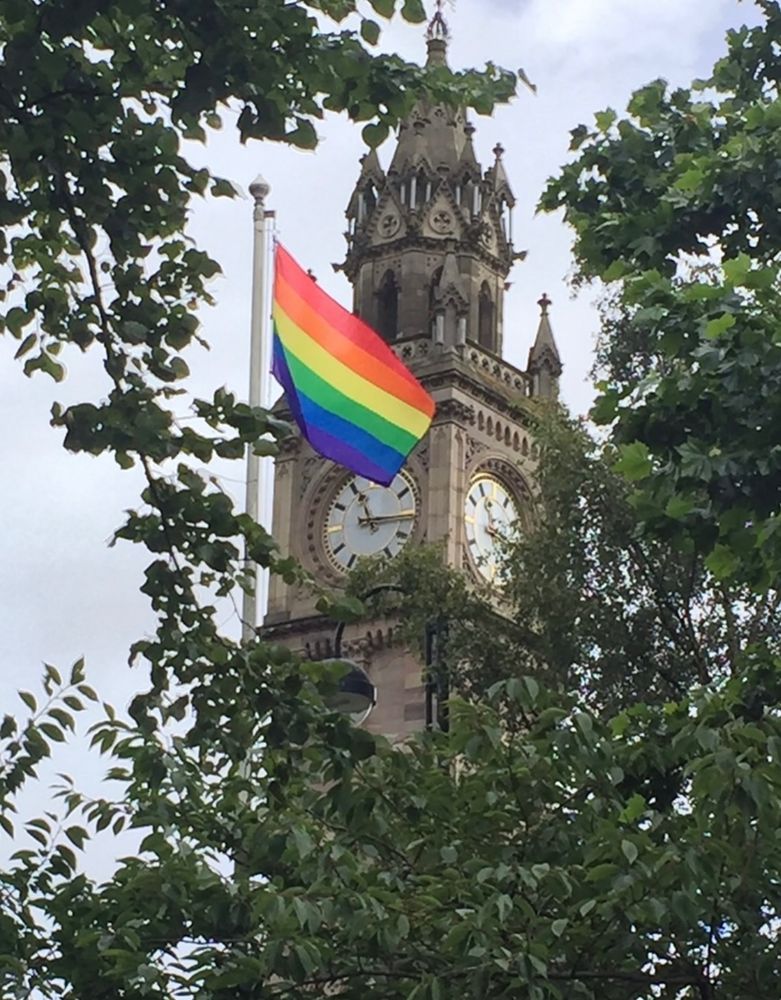 Pride flag in Belfast 