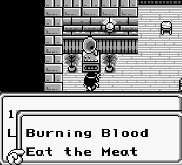 Song choice in the jukebox: "Burning Blood" and "Eat the Meat"