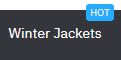 Image with text: Winter Jackets, with a blue square to the top right with the word HOT