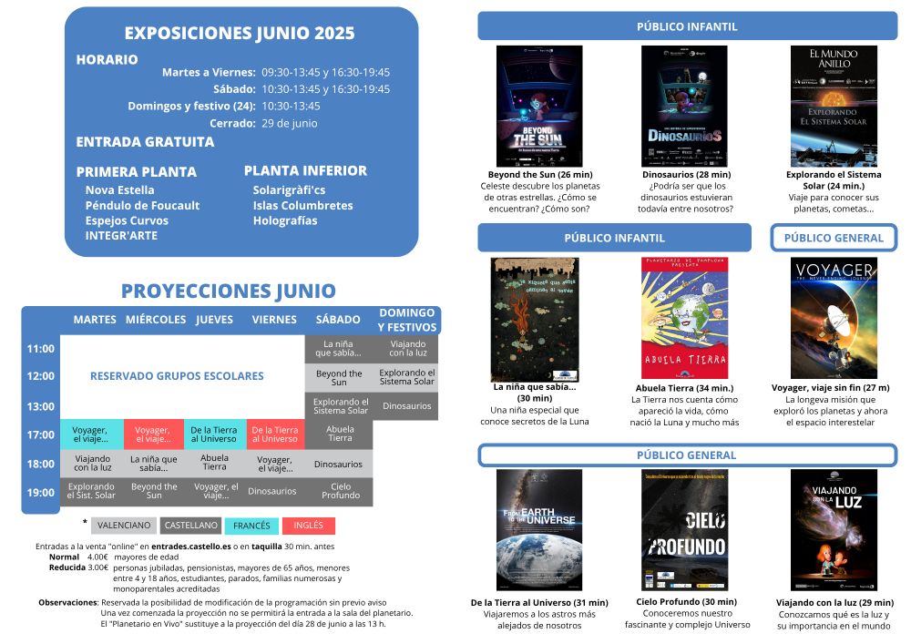 Programa del Planetari de septiembre de 2025