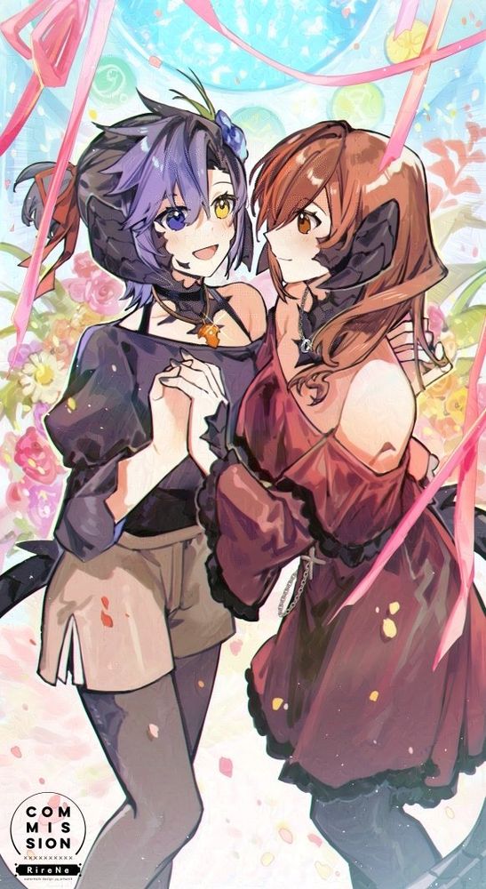commission work | client's FFXIV characters together in eternal bonding ceremony. 