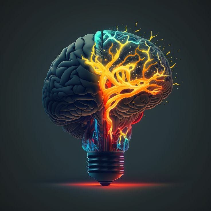 Une image d'une ampoule en forme de cerveau avec un une figure arborescente qui traverse le tout.