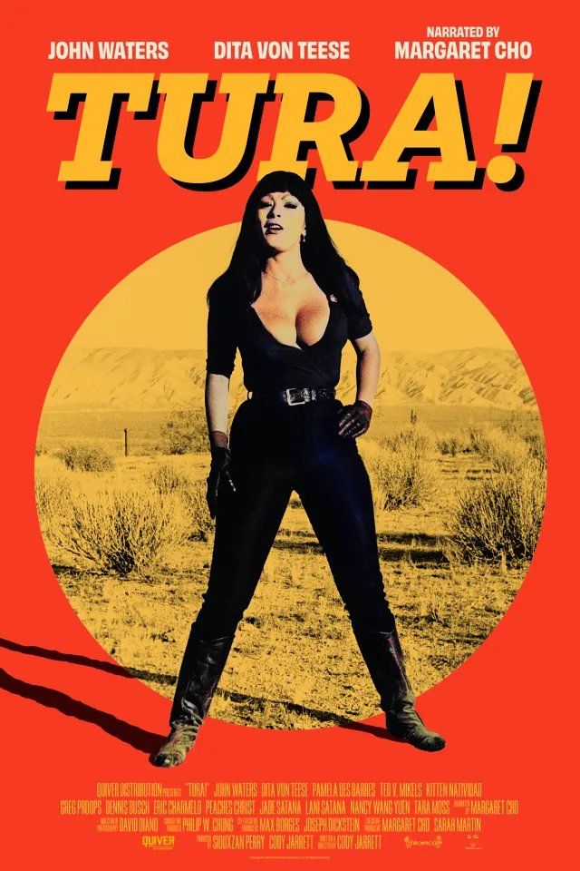 Promotional poster for "Tura!", a documentary on the life of Tura Satana.