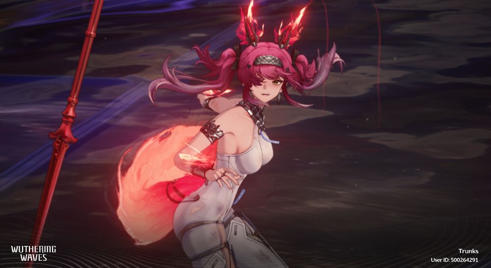 Lupa having fun tossing her spear