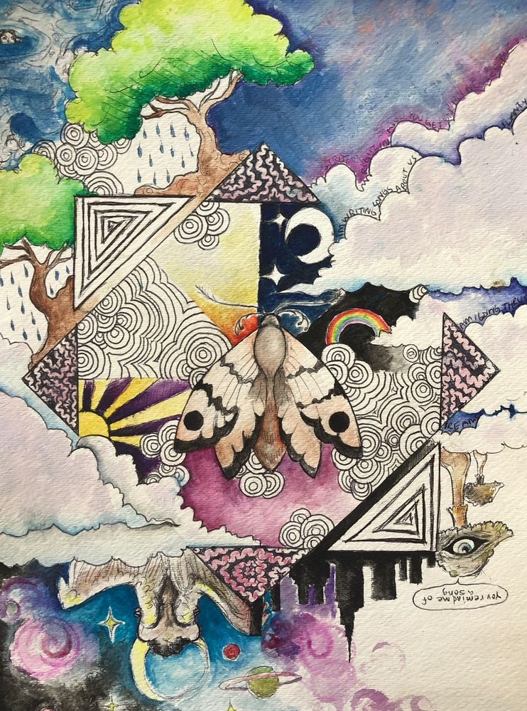 An old watercolor painting by rat king, a surrealist collage of different drawings put together 