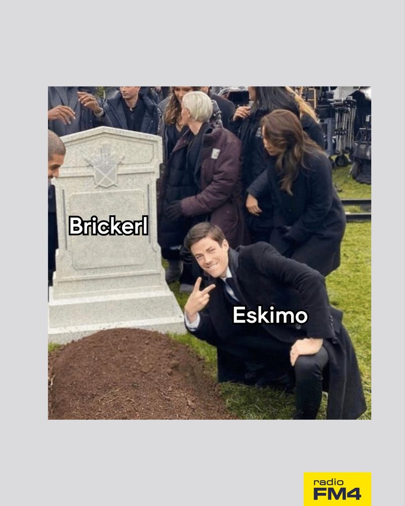 Meme zeigt "Eskimo" am Grab von "Brickerl"