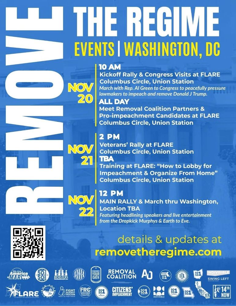 removetheregime.com partner events and rally in DC November 20-22 ! With special guest The Dropkick Murphys and Earth to Eve