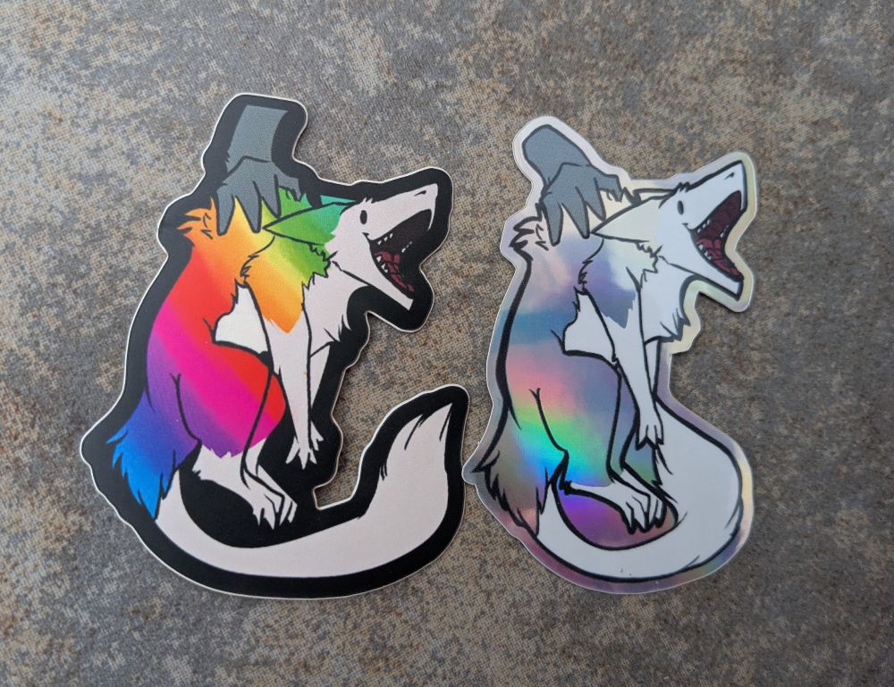 Stickers of sergals that are being picked up