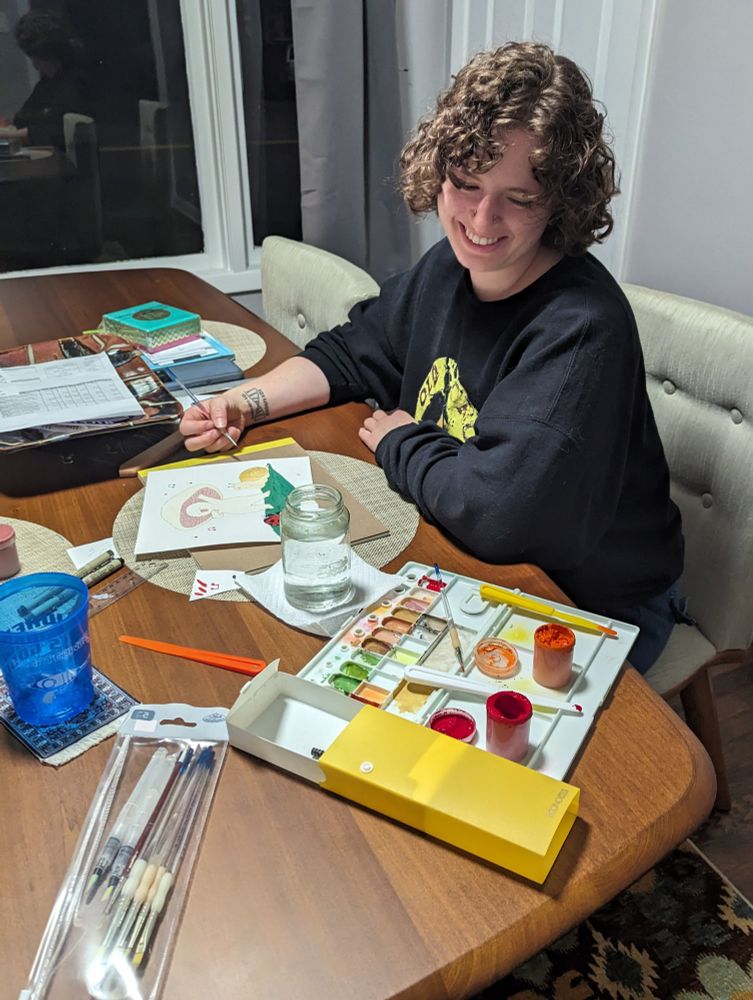 Umbo Cards PDX artist Emma Shafer paints the original Humbo. 