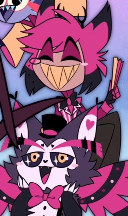 Alastor and Husk in the Niffty anime, they have cute blushies.