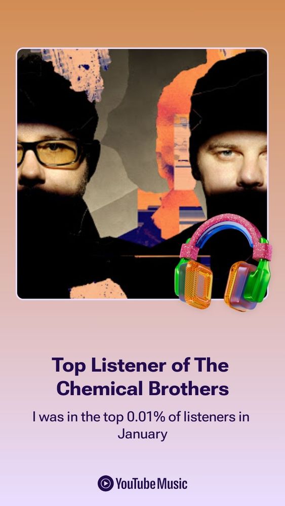 Top Listener of The Chemical Brothers.

I was in the top 0.01% of listeners in January