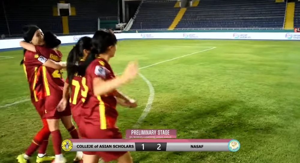 Final score: College of Asian Scholars 1 - 2 FC Nasaf