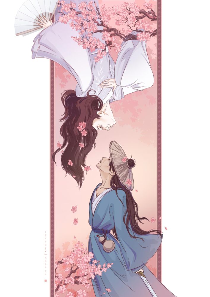 Готовая работа Весна Веньчжоу.
Кесин преследует Цзышу в цветочном саду, поражен и восХИЩЁН его мастерством и... лопатками в самое сердце. 