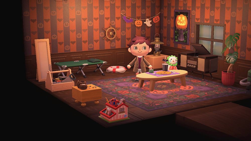 My automn holiday interior, screenshot from Animal Crossing: New Horizons video game
