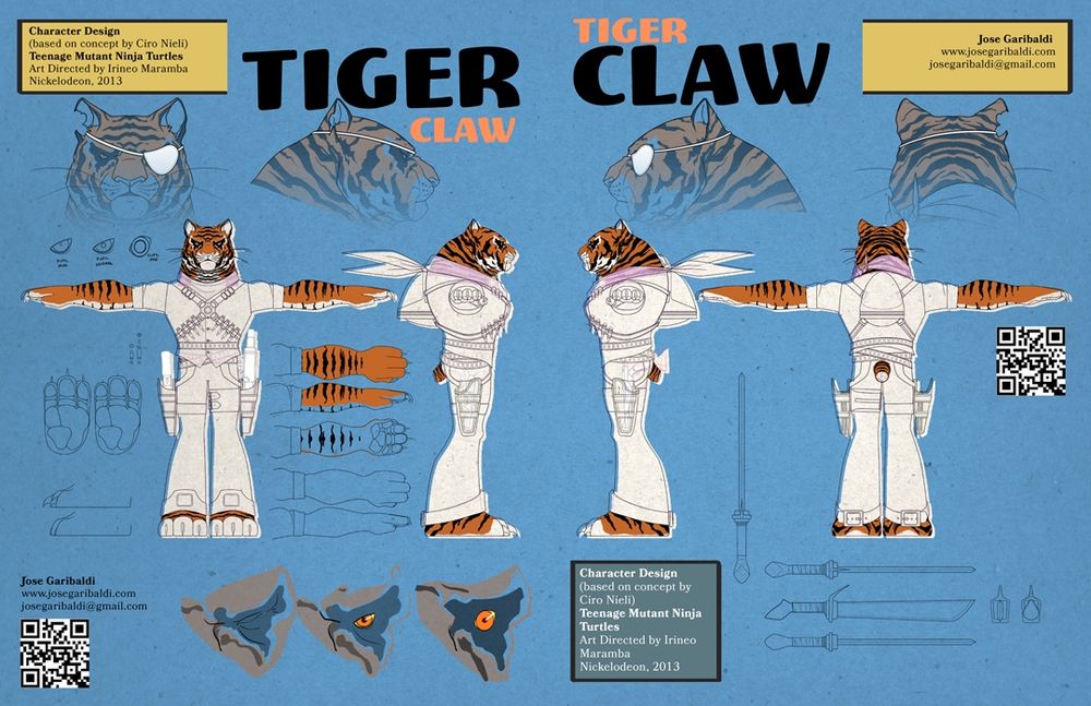 Tiger Claw Character Design & Turn by Jose Garibaldi based on concept by Ciro Nieli Art Directed by Irineo Maramba Teenage Mutant Ninja Turtles Nickelodeon, 2013 josegaribaldi.com