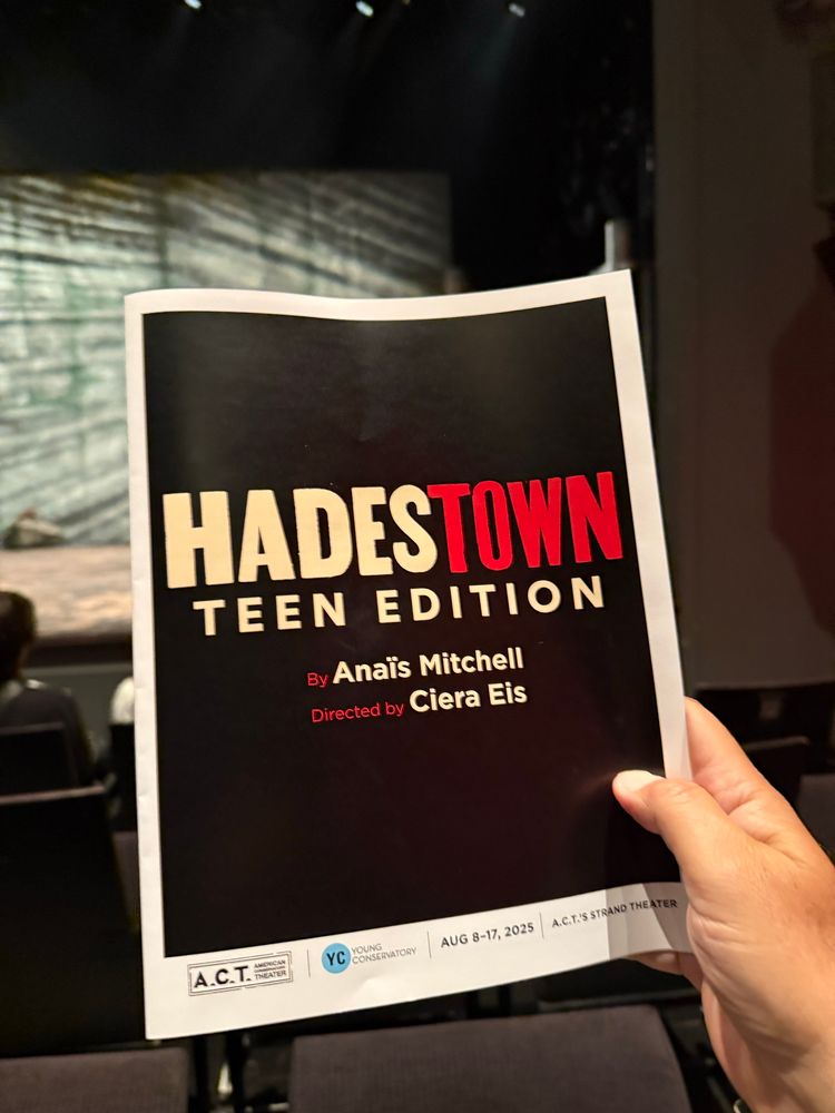 Playbill from Hadestown Teen Edition 