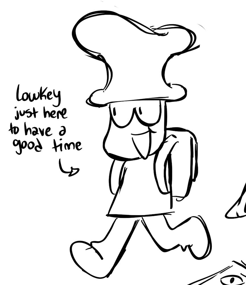 Bimpe from Dave and Bambi
An arrow points to him with text that reads: "Lowkey just here to have a good time"