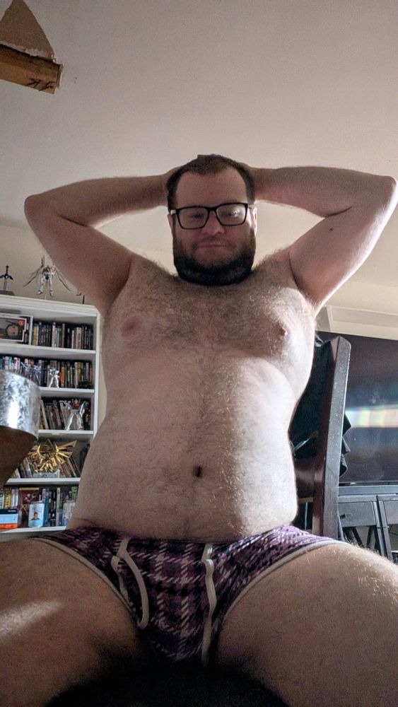 A cub in undies. Who doesn't want to go to work.