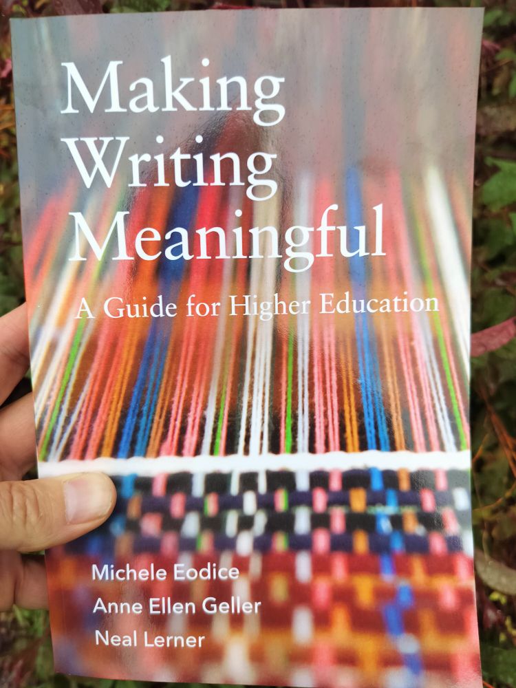 A colorful book cover with the central image of a loom