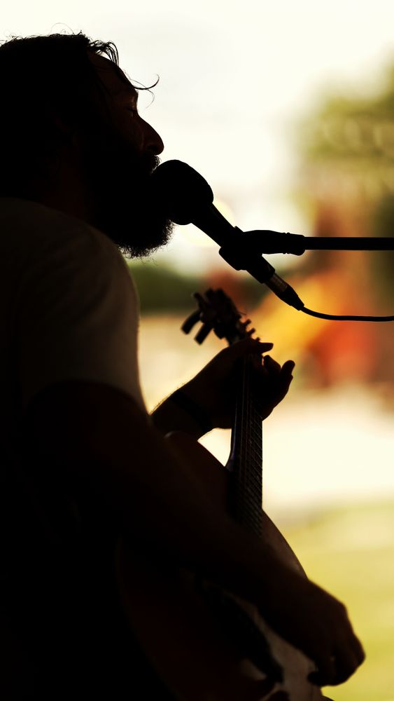 A silhouette edit of my friend singing his songs. 